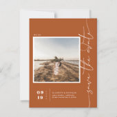 Rust Orange | Modernes Minimal-Save the Date-Foto Magneteinladung (Vorderseite)