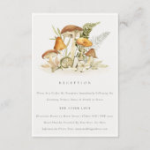 Rust Orange Mushroom Fern Fauna Hochzeitsempfang Begleitkarte (Vorderseite)