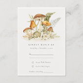 Rust Orange Mushroom Fern Fauna Wedding Rsvp Begleitkarte (Vorderseite)