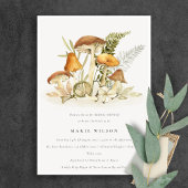 Rust Orange Mushroom Fern Foliage Brautparty Einladung