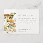 Rust Orange Mushroom Fern Foliage Hochzeitdetails Begleitkarte (Vorderseite)