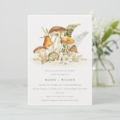 Rust Orange Mushroom Fern Foliage Paare Dusche Einladung (Stehend Vorderseite)