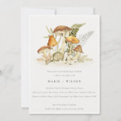 Rust Orange Mushroom Fern Foliage Probe Dinner Einladung (Vorderseite)