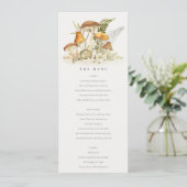 Rust Orange Mushroom Fern Foliage Wedage Menu Einladung (Stehend Vorderseite)