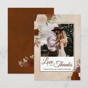 Rust Orange & Peach Floral Liebe & Danke Hochzeit