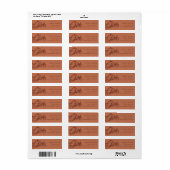 Rust Orange Pine Wood Mountain Sketch-Adresse (Vorne)
