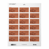 Rust Orange Pine Woods Mountain Sketch-Adresse Adressaufkleber (Vorne)