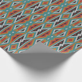 Rust Orange Red Black Aqua Geschenkpapier (Ecke)