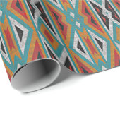 Rust Orange Red Black Aqua Geschenkpapier (Rolleneckpunkt)