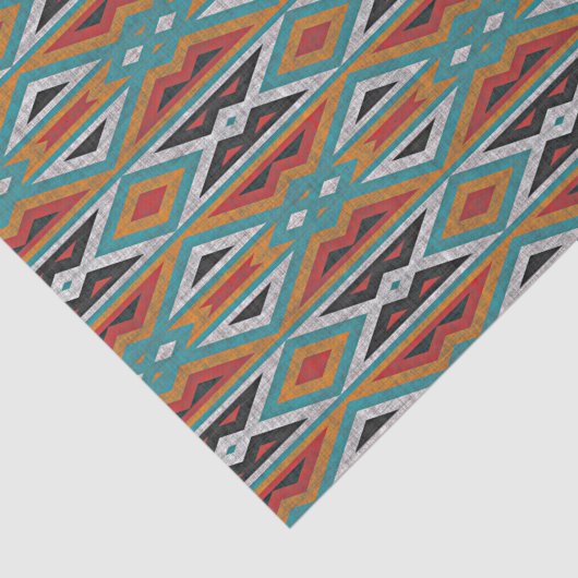 Rust Orange Red Black Aqua Seidenpapier (Ausschnitt)