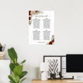 Rust Orange Rose 4 Tabelle Hochzeitstabelle Poster (Heimbüro)