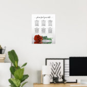 Rust Orange Rose 6 Tabelle Hochzeitstabelle Poster (Heimbüro)