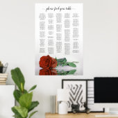 Rust Orange Rose Chic Alphabetic Seekarte Poster (Heimbüro)