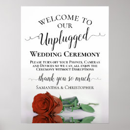 Rust Orange Rose Chic Unplugged Wedding Zeremonie Poster
