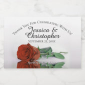 Rust Orange Rose Classy Wedding Danke Mini Schaumweinetikett (Einzelnes Label)