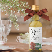 Rust Orange Rose Elegant Wedding Danke Mini Weinetikett