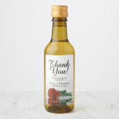 Rust Orange Rose Elegant Wedding Danke Mini Weinetikett (Vorderseite)