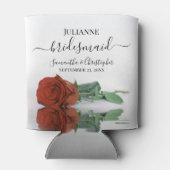 Rust Orange Rose Elegante Hochzeitsfeier Dosenkühler (Rückseite)