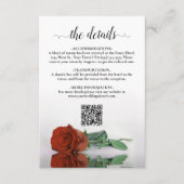 Rust Orange Rose Elegante Wedding Details QR Code Begleitkarte (Vorderseite)