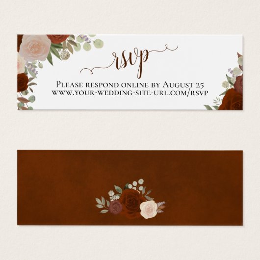 Rust Orange Rose Rustikale Blumenkarte Online UAWG (Vorne & Hinten)