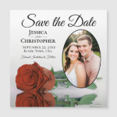Rust Orange Rose Save the Date Foto Magnet (Vorderseite)