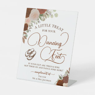 Rust Orange Rose Tanzfüße Drehen Flop Hochzeit Sockelschild