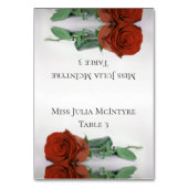 Rust Orange Rose Wedding DIY Fold Platzkarte Tischnummer (Vorderseite)