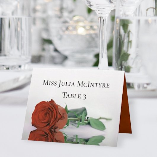 Rust Orange Rose Wedding DIY Fold Platzkarte Tischnummer