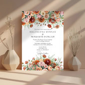 Rust Orange Sage Green Creme Blume Hochzeit im Her Einladung