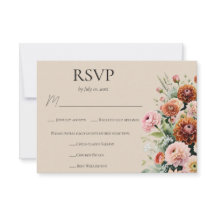 Rust Orange Sage Green Floral Wedding Meal Choice