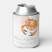 Rust Orange Sand Coastal Crab Nautical Wedding Dosenkühler (Kanne Vorderseite)