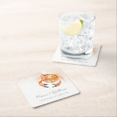 Rust Orange Sand Coastal Crab Nautical Wedding Rechteckiger Pappuntersetzer (Vor Ort)