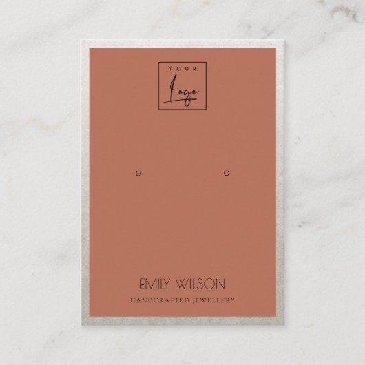 RUST ORANGE SILVER GRENZLOGO-EREIGNISANZEIGE VISITENKARTE (Vorderseite)