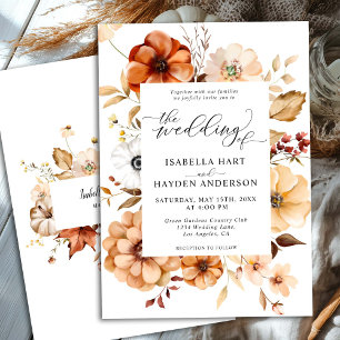 Rust Orange Terracotta Fall Floral Boho Hochzeit Einladung