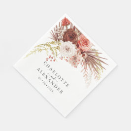 Rust Orange Terracotta Palmetto Blätter Wedding Serviette