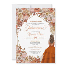 Rust Orange Verlasse Autum Falll Floral Quinceaner