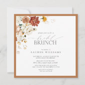 Rust Orange Watercolor Botanischer Bridal Brunch Einladung (Vorderseite)