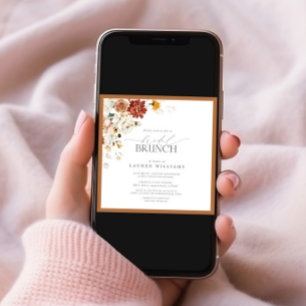 Rust Orange Watercolor Botanischer Bridal Brunch Einladung