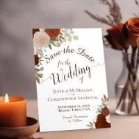 Rust Orange Watercolor Flora Elegante Boho Wedding