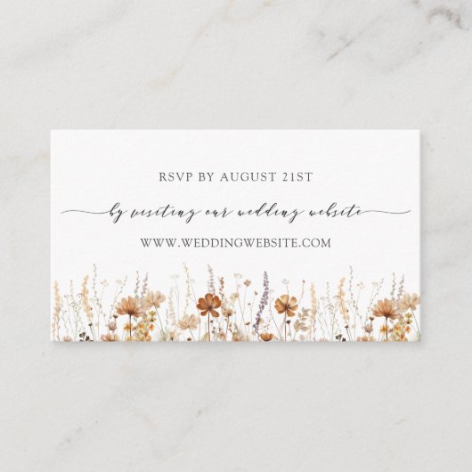Rust Orange Wedding RSVP Online im Herbst Begleitkarte (Vorderseite)