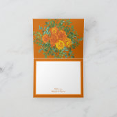 Rust Orange Wedding Vintag Floral Dankeskarte (Innenseite)