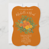Rust Orange Wedding Vintag Floral Einladung (Vorderseite)