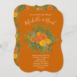 Rust Orange Wedding Vintag Floral Einladung