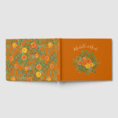 Rust Orange Wedding Vintag Floral Gästebuch (Voll)
