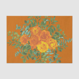 Rust Orange Wedding Vintag Floral Seidenpapier