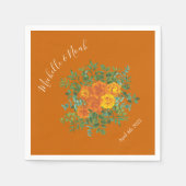 Rust Orange Wedding Vintag Floral Serviette (Vorderseite)