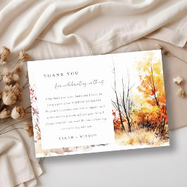 Rust Orange Yellow Autumn Landscape Wedding Dankeskarte