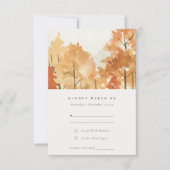 Rust Orange Yellow Herbst Bäume Hochzeit RSVP Karte (Vorderseite)
