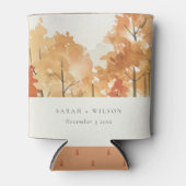 Rust Orange Yellow Herbst Herbstbaum Hochzeit Dosenkühler (Vorderseite)