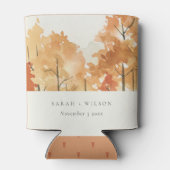 Rust Orange Yellow Herbst Herbstbaum Hochzeit Dosenkühler (Rückseite)